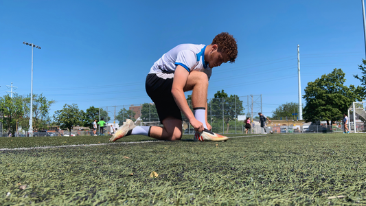 soccer player with grip socks